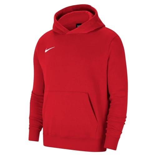 Image of NIKE Kid Y Nk Flc Park20 Po Hoodie Sweatshirt, Red / White, M (137-147cm)