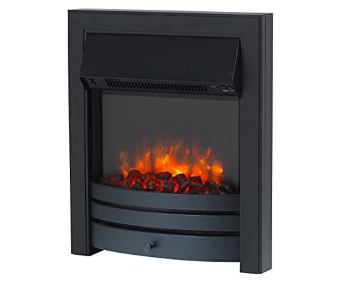 Image of Endeavour Fires Roxby Inset Electric Fire Black Trim and Fret, 220/240Vac 1&2kW, 7 Day Programmable Remote Control Freestanding Electric Fire (with half depth spacer)
