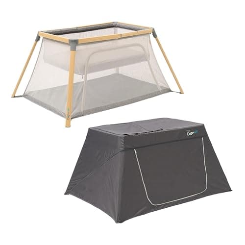 Image of Tutti Bambini Cozee Go 3-in-1 Bassinet, Travel Cot and Playpen Bundle - Perfect for Travel and Home Use, Lightweight & Compact and Suitable from Birth - Day & Night Shade Included