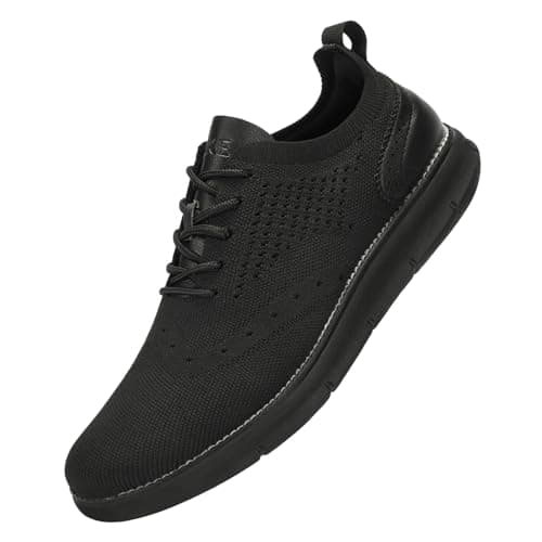 Image of SVNKE Men’s Oxford Shoes Formal Walking Shoes Dress Shoes Classic Non Slip Business Casual Shoes Lace Up Lightweight Sneaker All Black 11