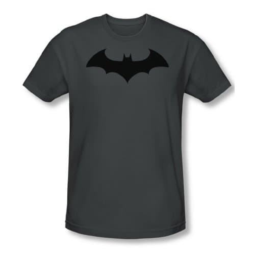 Image of Batman - Hush Logo Slim Fit Adult T-Shirt In Charcoal, X-Large, Charcoal