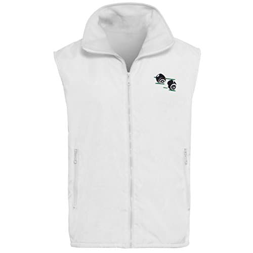 Image of MyShoeStore Unisex Bowling Clothing Body Warmer Gilet with Fleece Lining, Water-Resistant Polyester Shell, Zip Pockets, White, M