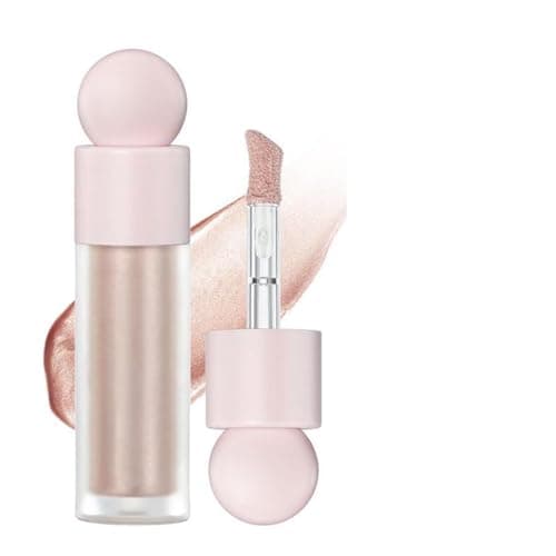 Image of Radiant Liquid Highlighter & Blush Stick – Long-lasting Cream Contour & Jelly Glow Makeup for Face, Cheeks, Eyes & Body – Buildable Shimmer with Glow Drops for Natural Dewy Finish (Rose Gold)