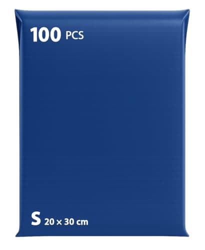 Image of Plastic Shipping Envelopes with Integrated Pouch – Pack of 100 Vintage Bags Size 20 x 30 S – Strong Polyethylene Packaging Self Seal – Blue (Blue 100 S)