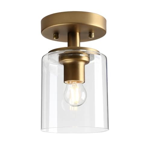 Image of Yosoan Industrial Glass Ceiling Lights, Edison Pendant Light Fitting, Flush Ceiling Light Fixture, E27 Srew (Antique)
