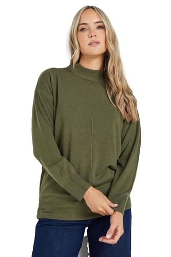 Image of Long Tall Sally - Lts Tall Green Turtle Neck Jumper - Women's