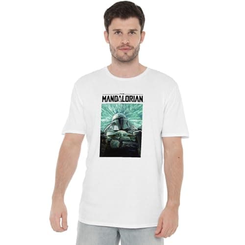 Image of Cotton Soul Star Wars Mandalorian Grogu Baby Yoda Hyperspeed Unisex T Shirt, White, XX-Large