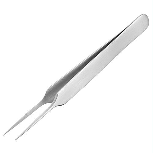 Image of fine tip Slim Nosed Stainless Steel Tweezers (Needle/Long Nose Style, Straight Ends), 120mm Long. ENGINEER pt-05