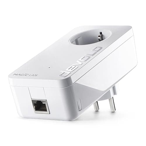 Image of devolo Magic 2 LAN Expansion Adapter, Powerline LAN Adapter - Up to 2400 Mbit/s, Ideal for Gaming and Home Office, 2 x Gigabit LAN, dLAN 2.0, White