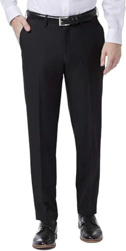 Image of Style Spot Mens Everpress Trouser Formal Pants Premium Material Regular Fit Ideal for Casual Wear (Black, 40W - 31L)