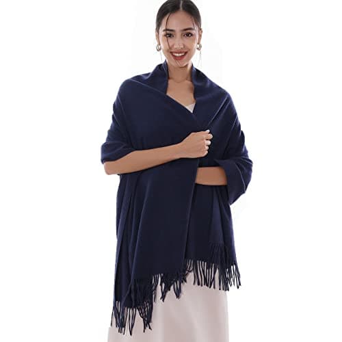 Image of RIIQIICHY Women Scarf Navy Pashmina Shawls and Wraps for Wedding Ladies Winter Scarves