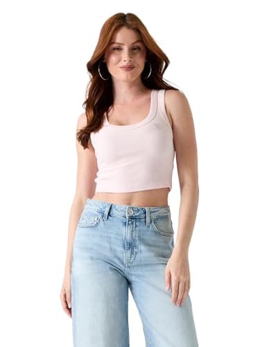 Image of GUESS Rib-Knit Tank top, Dream Pink, M