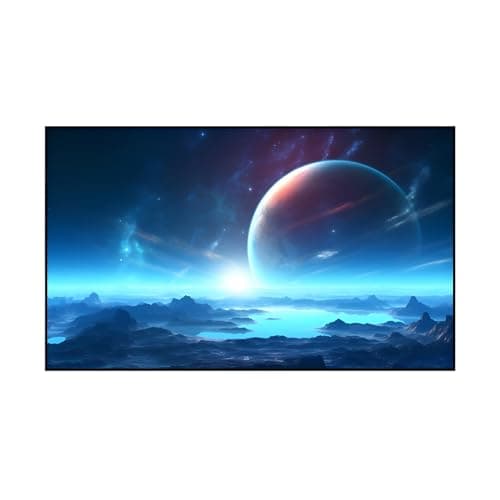 Image of XOBRJQZ Projector Screen Fixed Frame, Movie Home Theater Diagonal 16:9 4K Ultra HD 3D Ready, Projector Screen for Home Theater Office Movies(84 inch)