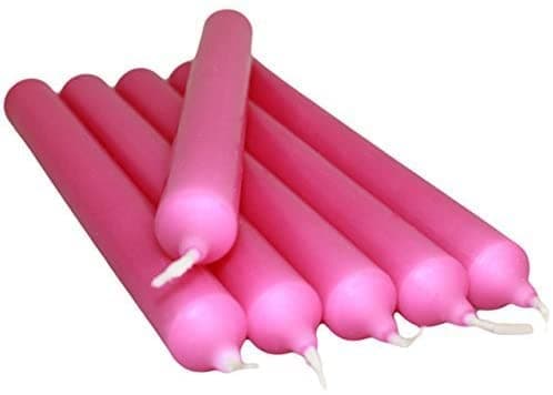 Image of REQUISITE NEEDS Pack of 10 x Colourful Paraffin Wax Dinner Stick Candles (Hot Pink)