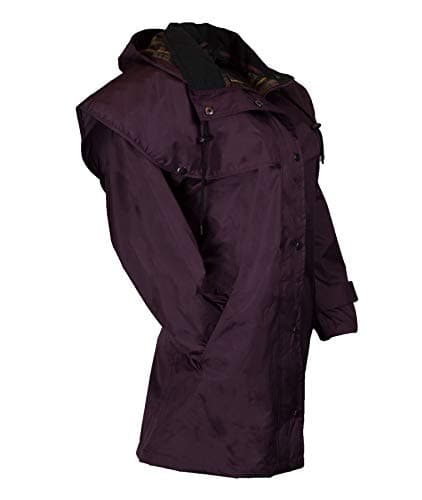 Image of WALKER AND HAWKES - Ladies Waterproof 3/4 Length Hunton Cape Coat - Plum - 14