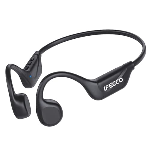 Image of IFECCO Bone Conduction Headphones Bluetooth 5.4 - IPX5 Waterproof Bone Conduction Earbuds with Mic,Open Ear Wireless Sport Headphones for Cycling Running Hiking