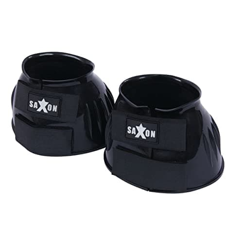 Image of Saxon Double Tape Pvc Ribbed Bell Boots, Black, Pony