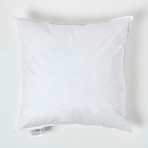 Image of HOMESCAPES Luxury Duck Feather Cushion Inserts 60cm x 60cm (24 x 24”) Perfect Bounce Back and Down-Proof Cover, Generously Filled Inner Pads Fillers, Hypoallergenic, RDS Certified, Machine Washable