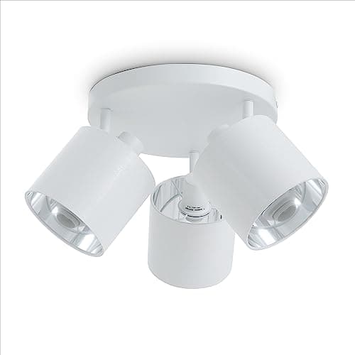 Image of Paco Home LED Pendant Light Wall Lamp Ceiling Light Living Room Dining Room Bedroom Modern Design Mono Shade Fabric E14, Colour:White - Silver, Type of luminaire___Technology:Wall lamp 3xE14