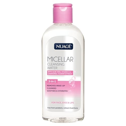 Image of Nuage Micellar Cleansing Water with Aloe Vera, Vitamin E & Chamomile Flower Extract | 3-in-1 - Gently Removes Makeup, Cleanses, Soothes & Hydrates Skin | Suitable for Face, Eyes and Lips (400ml)