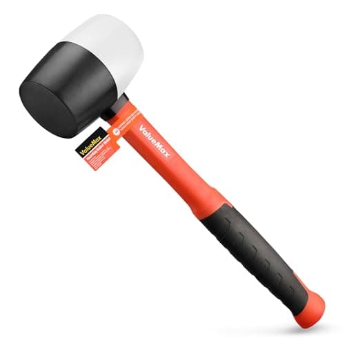Image of ValueMax Rubber Mallet 16 oz/ 450 g, Mallet Hammer with Fibreglass Handle, Durable Solid Rubber Head for DIY, Camping and Flooring Installation