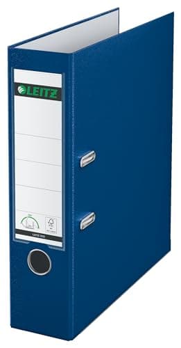 Image of Leitz Lever Arch File, Blue, Plastic, A4, 80mm Spine, 10105035