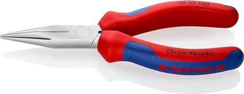 Image of KNIPEX Long Nose Pliers Chrome-Plated with Multi-Component Handles 140 mm, 30 25 140