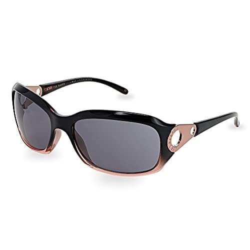 Image of Ted Baker BRITTA Sunglasses, Rectangular Graduated Lens, Black and Rose with 100% UV Protection, Signature Case Included