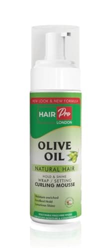 Image of HAIRPRO OLIVE OIL HOLD & SHINE WRAP SET MOUSSE INFUSED WITH COCONUT OIL 207ml
