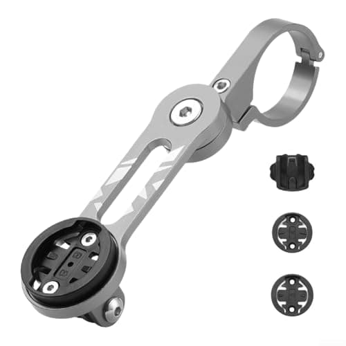 Image of Rotatable Bicycle Computer Mount for Cateye For Garmin For Bryton Featuring Aluminum Build and Foldable Design for Portability (grey)