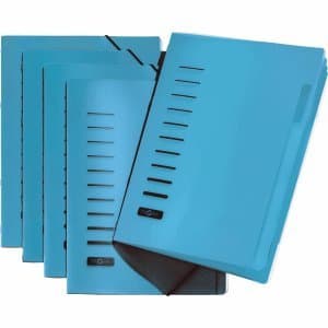 Image of Pagna 5 x File Folder A4 6 Compartments Polypropylene Blue