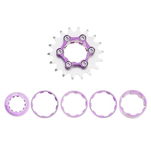 Image of Single Speed Cassette 16T 18T Cog Conversion Kit with Spacer and Locking Ring Multiple Bike Speed Conversion Kit