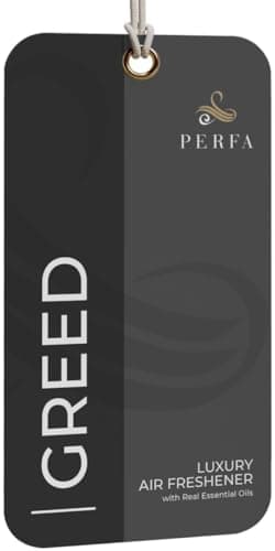 Image of Greed Disposable Card Freshener for Men | Car Scents Air Freshener with Fragrance | Strong Car Perfume Air Freshener with Odour Eliminating Technology | Greed by Perfa