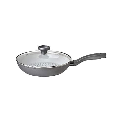 Image of Prestige Earth Pan Ceramic Non Stick Frying Pan with Lid 28cm - Non Toxic Frying Pan, Induction Ready, Dishwasher Safe, Made in Italy, Grau