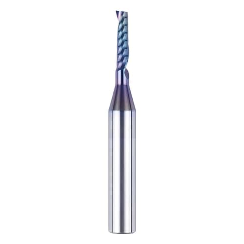 Image of SpeTool 1/2" Shank Down Cut Spiral Router Bit, 2" Cutting Length Extra Long 4" CNC End Mill with Nano Coating, Solid Carbide Woodworking Bit for Deep Mortising and Grooving in Hardwood, Plywood & MDF