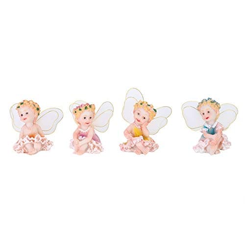 Image of 4pcs Fairy Garden Figurines - Miniature Fairies Statues - Lovely Waterproof Ornaments for Home Decoration