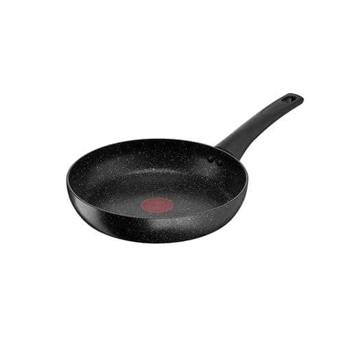 Image of Tefal Titanium Stone Non-Stick Pancake Frying Pan 24 cm, High-Performance Non-Stick Durable Coating, Metal Safe, All Hobs Including Induction, Thermo-Signal, Black, E1050445