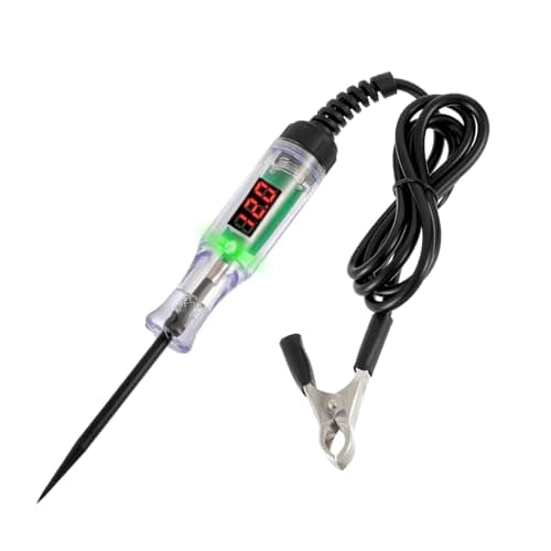 Image of HUAREW Automotive Test Light 3-48V LED Digital Display Circuit Tester with Voltage Display, Electric Test Pen with Dual Color Polarity Indicator Light and Probe, Checking Car Fuses & Battery Voltage
