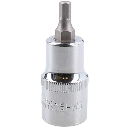 Image of 5mm Hex Bit Metric Allen Socket Male 1/2" Drive 55mm Length Strengthened Tip