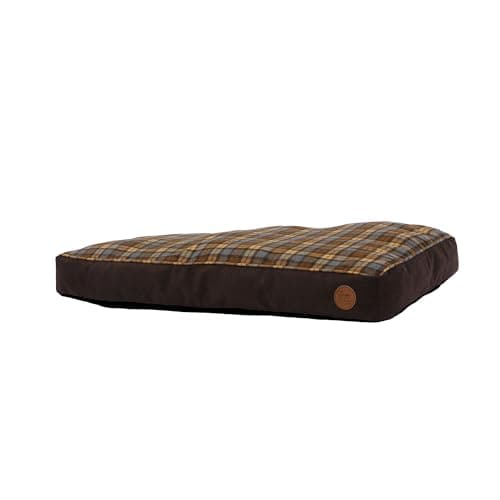 Image of Ancol Dog Mattress in Brown and Blue Tartan - Comfortable Pet Accessory with Removable Outer - Puppy Cat Mat Sleeping Place - 75 x 60cm