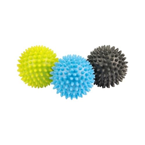 Image of Fitness Mad Spikey Massage Ball, Ideal for Trigger Point Therapy, Deep Tissue & Myofascial Release, Relaxes Tight Muscles & Stress, 3 Hardness Levels (Blue, Green & Grey)