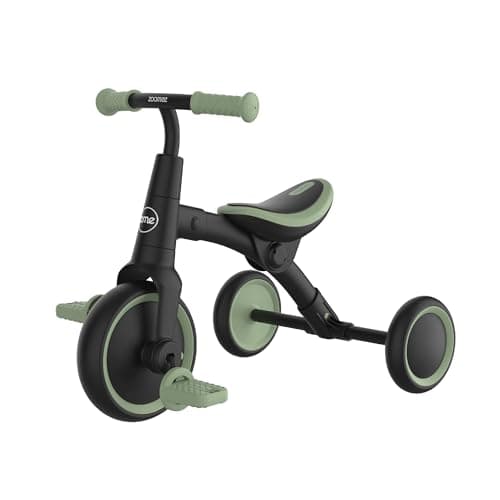 Image of Zoomee by TP Toys Balance Bike to Trike, 2-in-1 Ride On Tricycle for Toddlers, With Adjustable Seat and Removable Pedals, Indoor & Outdoor Use, Ages 18 Months+, Forest Green, Develops Motor Skills