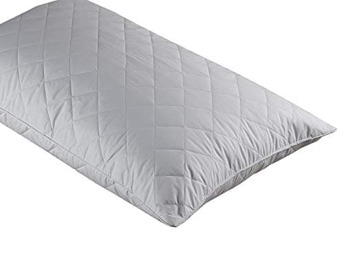 Image of Bedding Direct UK Quilted Cotton Pillow Protectors – Pack of 2 – Zipped Standard Pillow Covers – Soft, Breathable, Anti-Allergy Protection – Hotel Quality Pillow Encasements (White, 74x48cm)