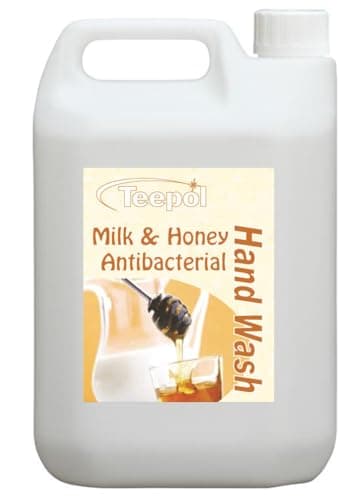 Image of Teepol Milk & Honey Antibacterial Hand Wash, Luxury Scented Liquid Hand Soap Refill - Antibacterial Handwash - Effective Germ-Killing Hand Soap - Soft on Skin 5L