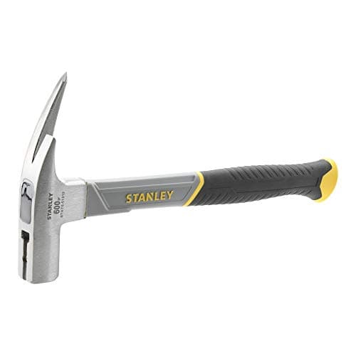 Image of Stanley Fibreglass Roofing Hammer with Rough Path STHT0-51312 (600 g, 336 mm Length, with Fibreglass Core, Polished Head, Non-Slip Handle Made of Two Materials, Optimally Balanced)