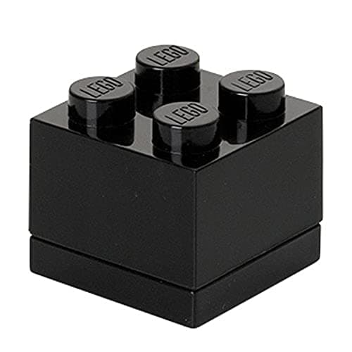 Image of Lego, mini storage box, 4 bricks, in black