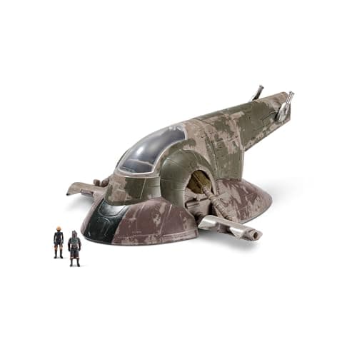 Image of Star Wars MICRO GALAXY SQUADRON BOBA FETT’S STARSHIP - 7-Inch Vehicle with 1-Inch Boba Fett and Fennec Shand Micro Figures