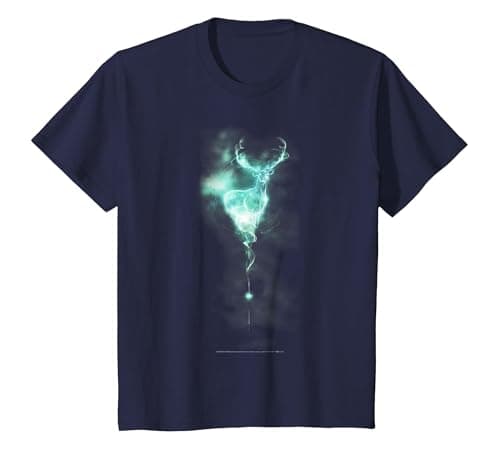 Image of Harry Potter Stag Patronus Mist T-Shirt, Youth, Navy Blue, Small