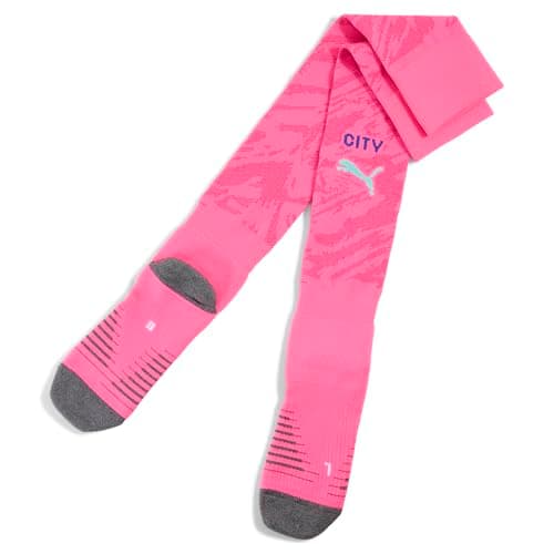 Image of PUMA Mens Manchester City 25/26 Goalkeeper Socks Pink Size UK 2.5-5