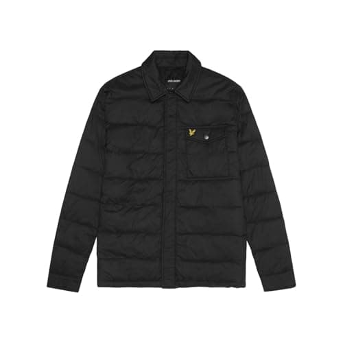 Image of Lyle & Scott Mens Collared Padded Jacket, Jet Black, M